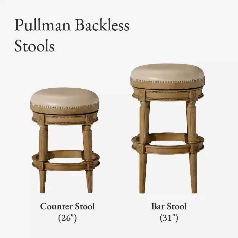 Maven Lane 31 Pullman Backless Swivel Bar Stools with Faux Leather