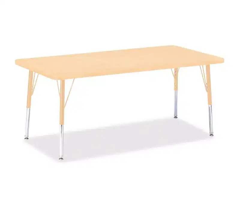 Berries Elementary Maple Top/Edge Rectangle Table 30 x 60 in Beige