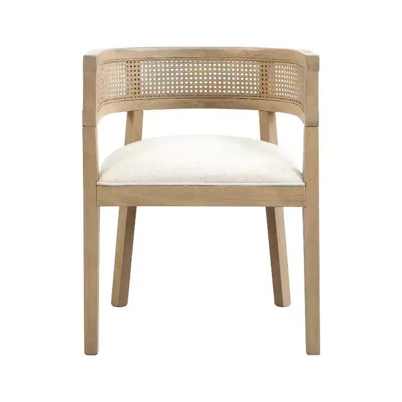Christopher Knight Home Kassadin Farmhouse 7 Piece Dining Set with Rubberwood Upholstered Rattan Chairs