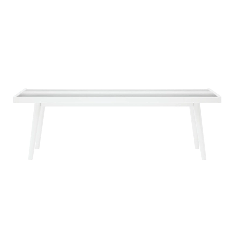 Plank and Beam Mid Century Double Wood Entryway Bench - 56.3 L x 16.5 W x 17.5 H
