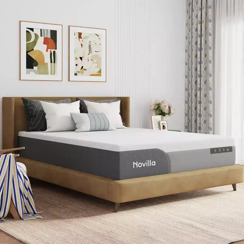 Novilla 10/12/14 inch Medium Cooling Gel Memory Foam Bed-in-a-Box Mattress for Pressure Relief