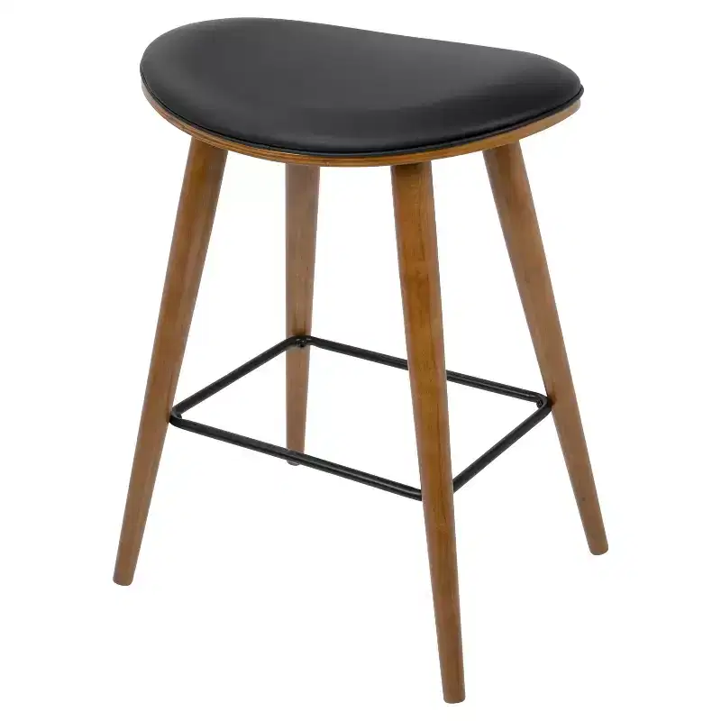 Set of 2 26 Saddle Counter Height Barstools with Faux Leather - LumiSource