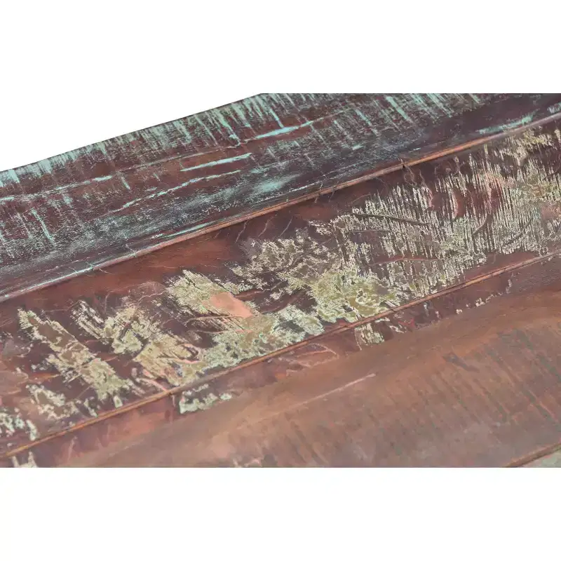 Asam Solid Reclaimed Wood Top Coffee Table Brown - Timbergirl: Hand-Welded Iron Frame, No Assembly Required