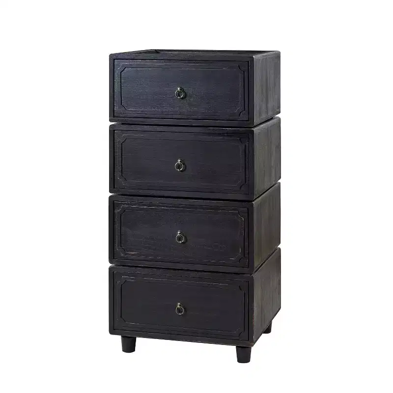 Leo 2 - Drawer End Table Set of 2 With Modular Design| ART OF LIVING DESIGNS-BLACK
