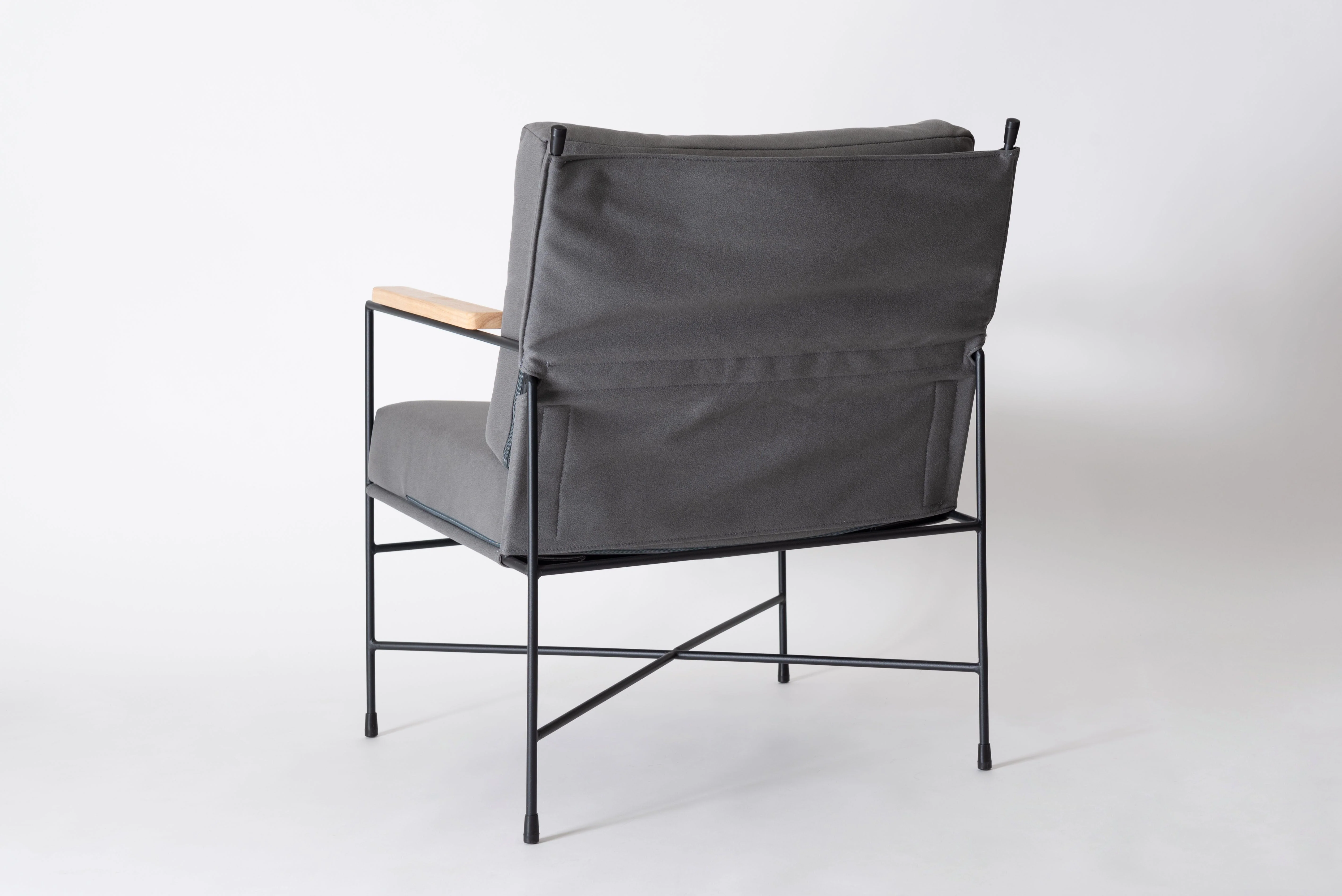 Gray Upholstered Lounge Chair