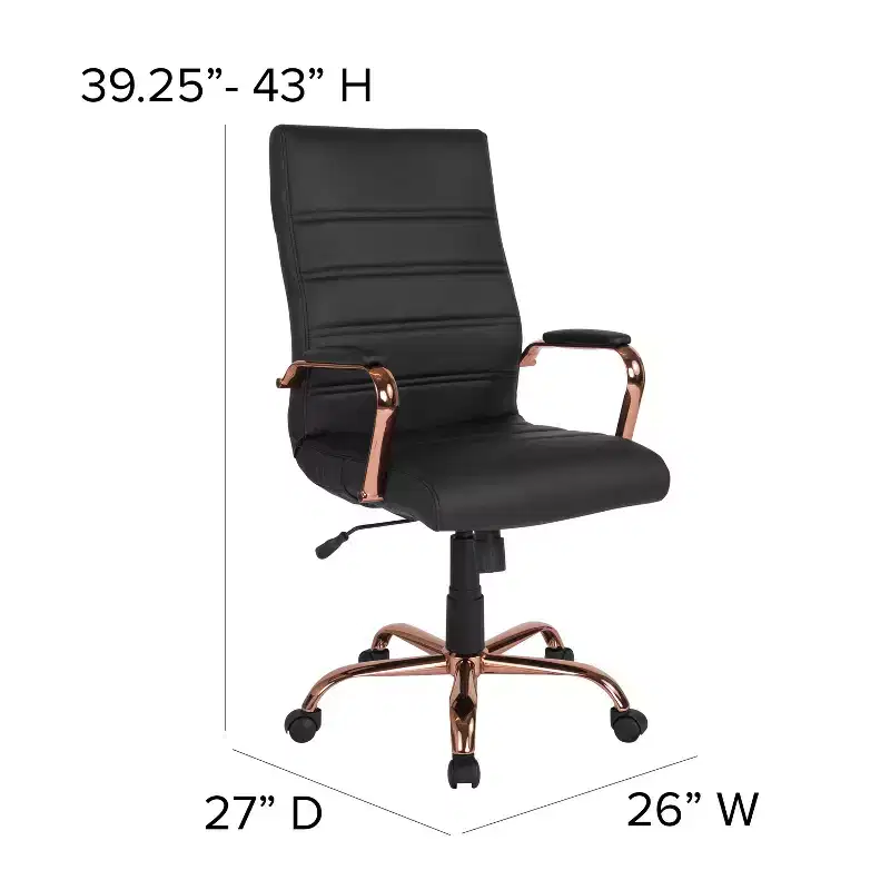Flash Furniture High Back Executive Swivel Office Chair with Metal Frame and Arms