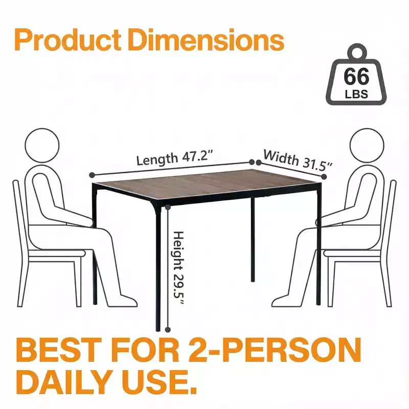 Compact Dining Table for 2, Small Kitchen or Apartment Dining