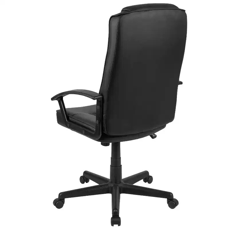 Emma and Oliver High Back Black LeatherSoft Task Chair with Arms - Desk Chair