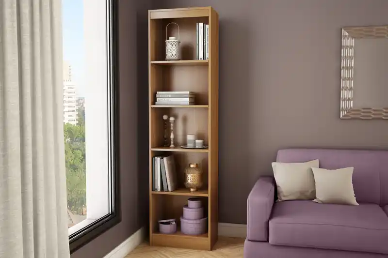 5-Shelf Narrow Bookcase