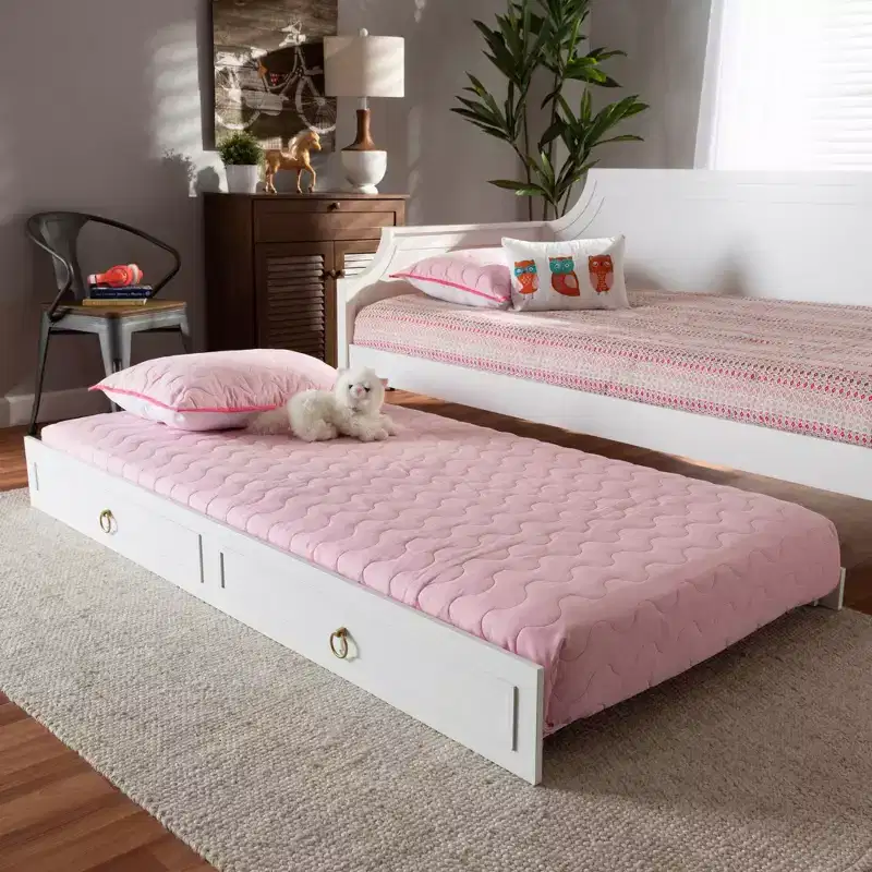 Twin Mariana White Finished Wood Trundle White -