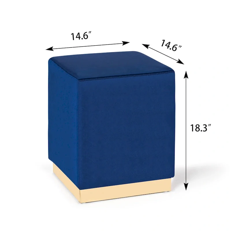 Ottoman Footrest Vanity Stool with Gold Trim