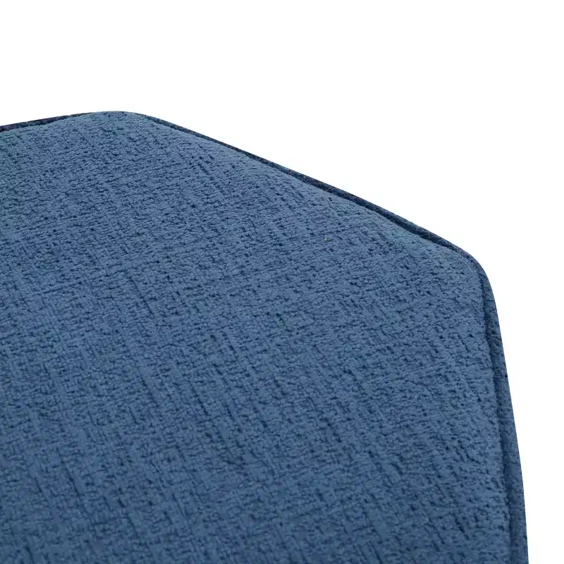 Rosaria Chenille Hexagon Ottoman — Wood Frame, Polyester, Polyurethane Foam