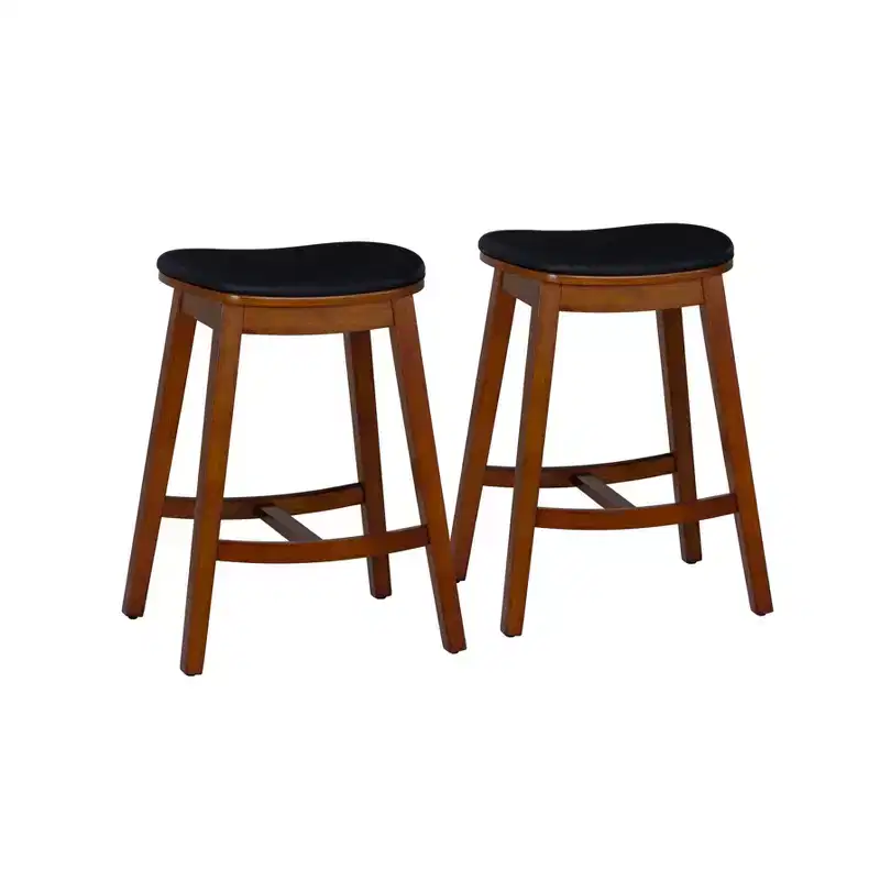 Linon Set of 2 Brynn Upholstered Counter Height Barstools Brown
