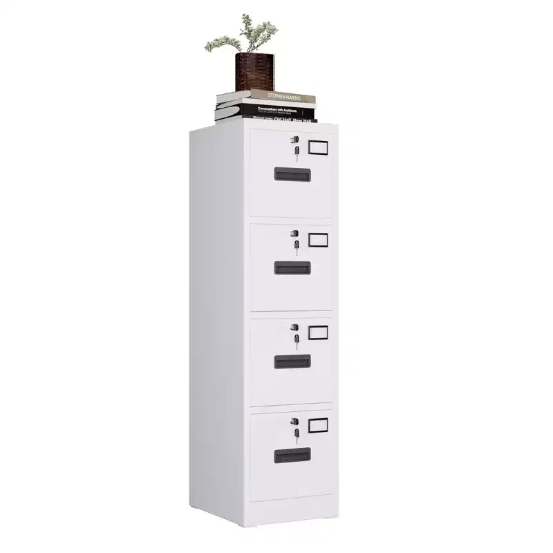4 Drawer Metal File Cabinet with Independent Locks