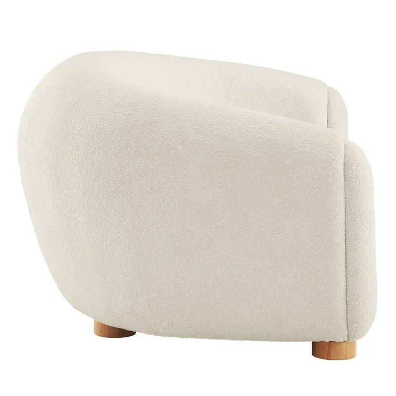 Contemporary Boucle Upholstered Sofa with Dense Foam and Beech Wood Legs
