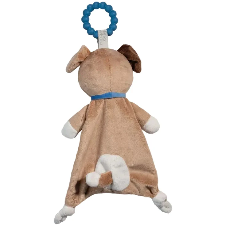 Puppy Teether Plush Silicone Ring Soothing Toy for Newborn Infants