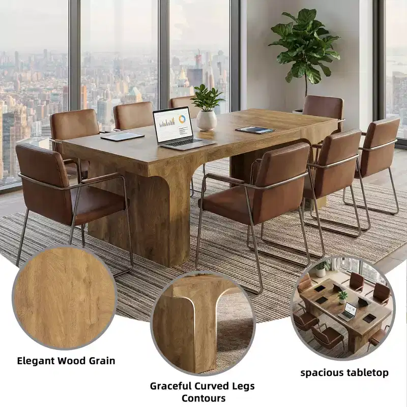 MAYEERTY 70.87 Farmhouse Wood Dining Table, Multifunctional Rustic Kitchen & Office Desk