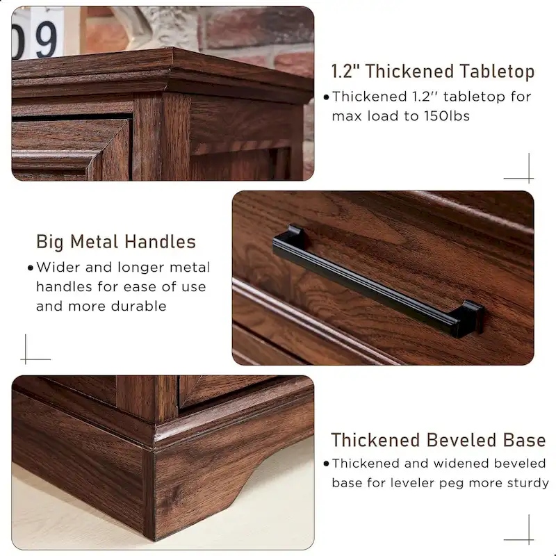 Farmhouse 6 Drawers Dresser Chests, Wood Rustic Chest of Drawers