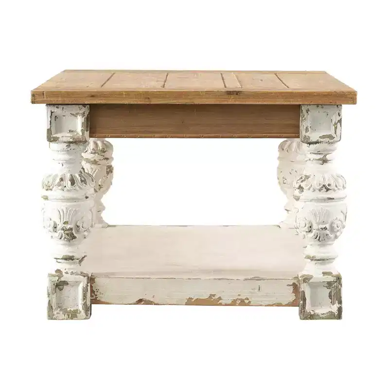 French Country Rectangular Wooden Coffee Table 47x27.5x20
