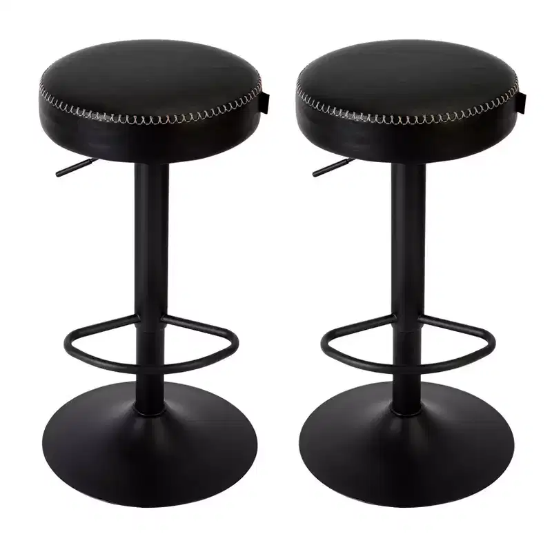 Modern Adjustable Bar Stools Set of 2, 360 Swivel Counter, for Kitchen Island, Home Bar, Lounge