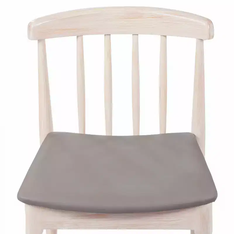 Set of 2 Solid Beechwood Dining Chairs Spindle Backrest Padded Vinyl Seat 500 lbs