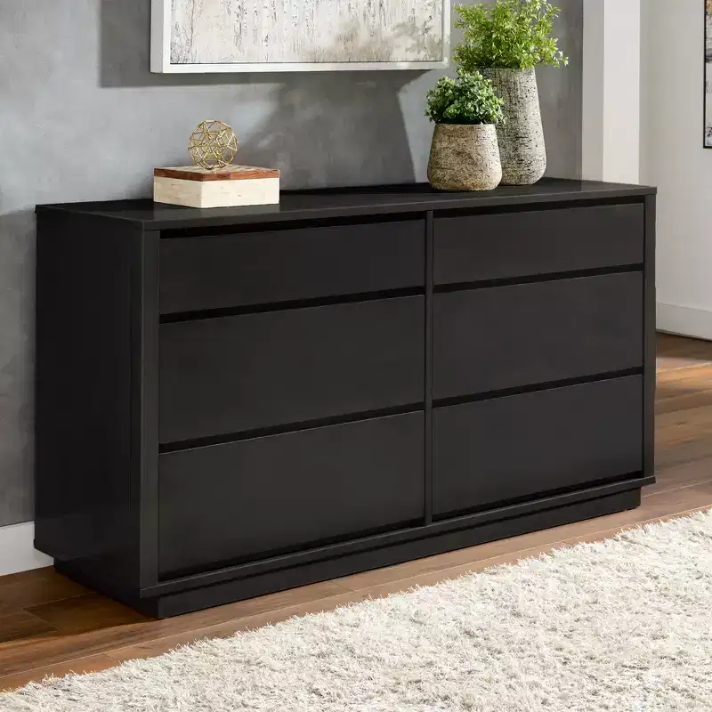 6-Drawer Dresser - Black