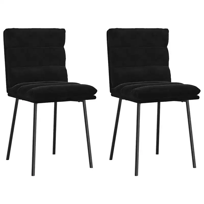 CLIHOME Modern Cassic Elegant Backrest Chair, Soft Velvet Soft Cushion Metal Foot Restaurant Dining Chair(Set of 2)