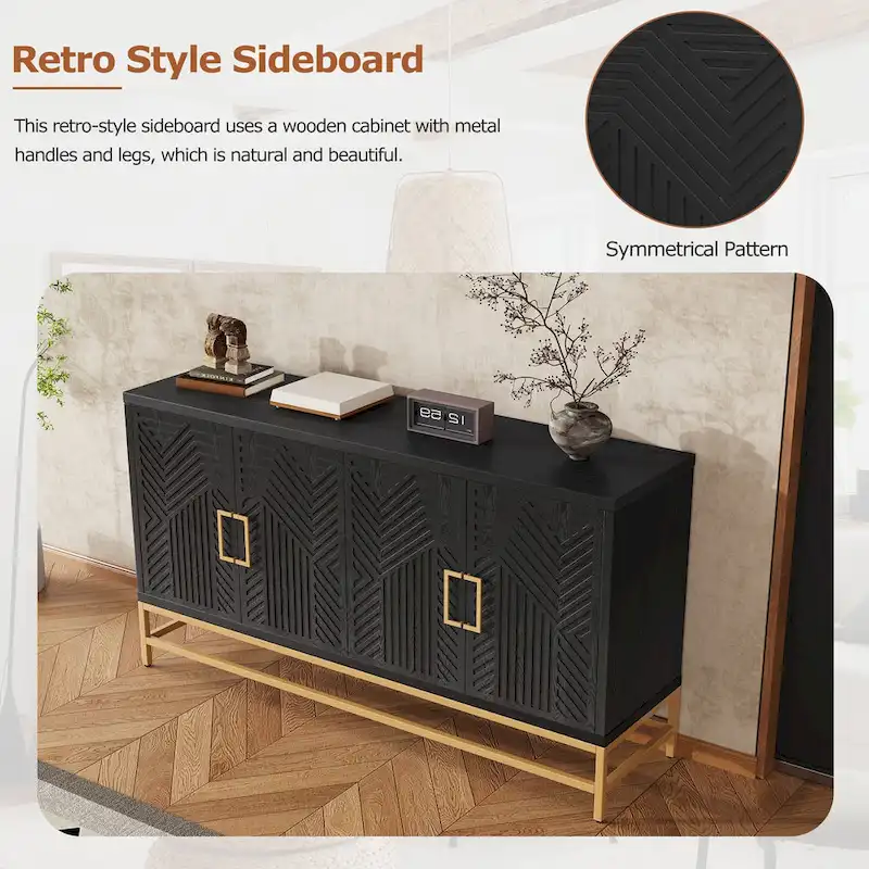 Sideboard Buffet Cabinet with Adjustable Shelves
