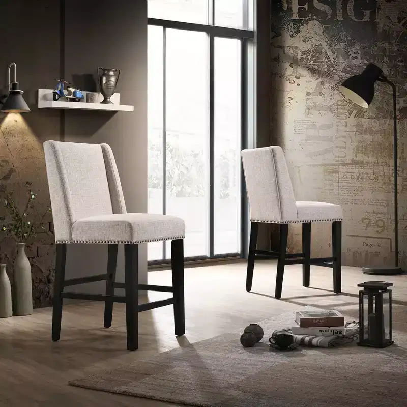 Carolina Living Set of 2 24 Laurant Upholstered Counter Height Barstools