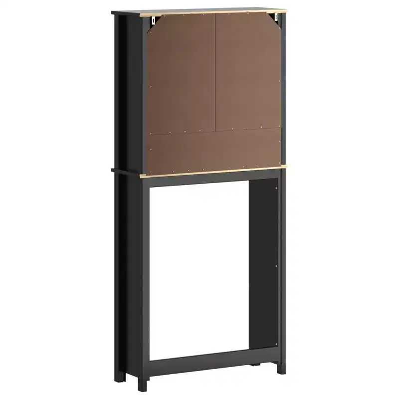vidaXL BERG Washing Machine Cabinet Black 29.9x10.6x64.8 Solid Wood