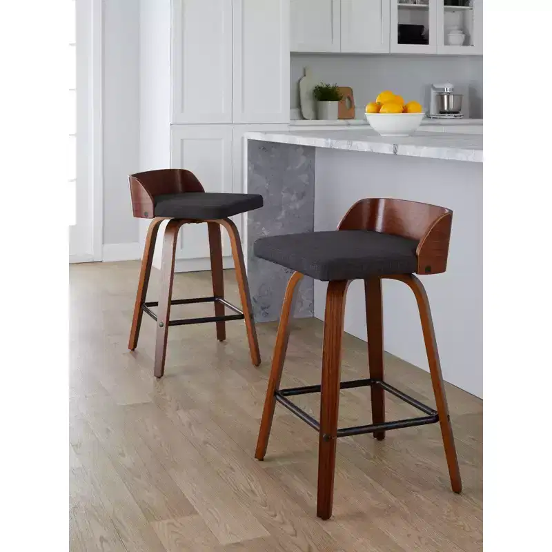 LumiSource Set of 2 26 Maya Swivel Counter Height Barstools
