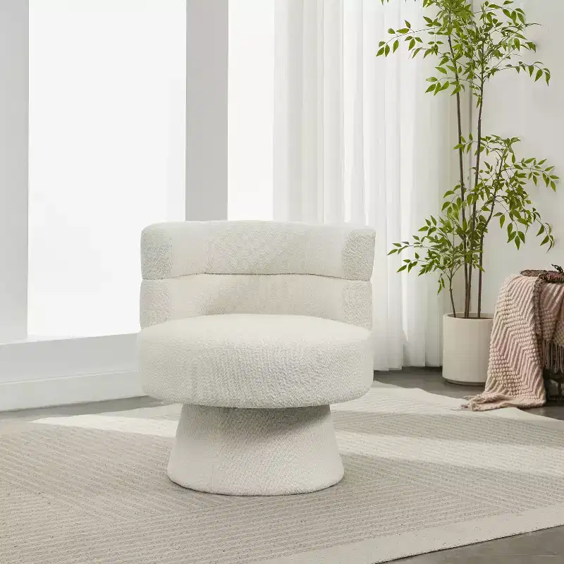 Christopher Knight Home Valhein Contemporary 360 Swivel Boucle Upholstered Chair