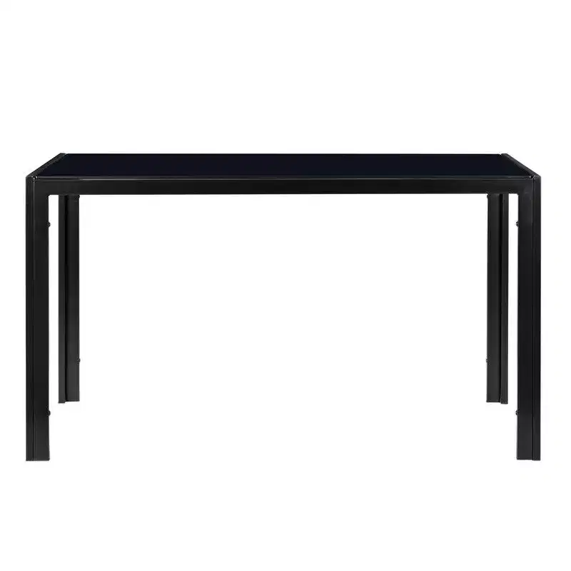 Auriona Glass Top Metal Base Dining Table