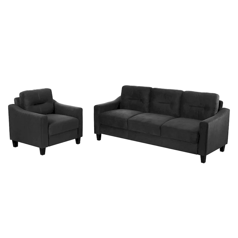 Black Modern 32.2 Upholstered Accent Chair with Sturdy Hardwood Frame and Soft Cushion