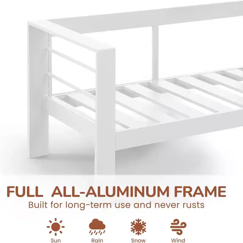 2-Pack 28 All-Weather Aluminum Patio Armchairs with Thick Cushions