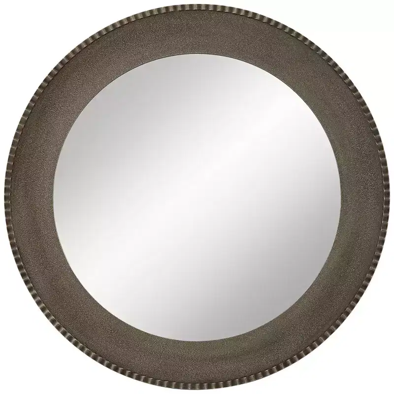 Uttermost Empire Matte Metallic Silver 34 Round Wall Mirror