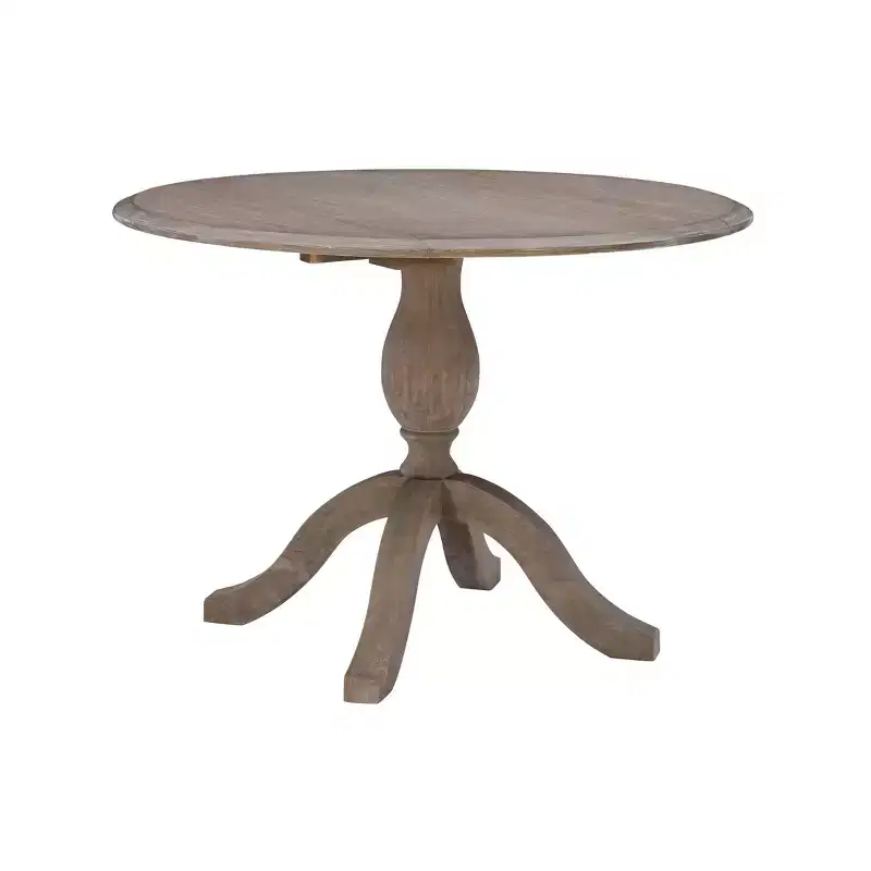 Traditional Dining Tables Rustic Brown : Solid Wood, Seats 4, 42" Diameter