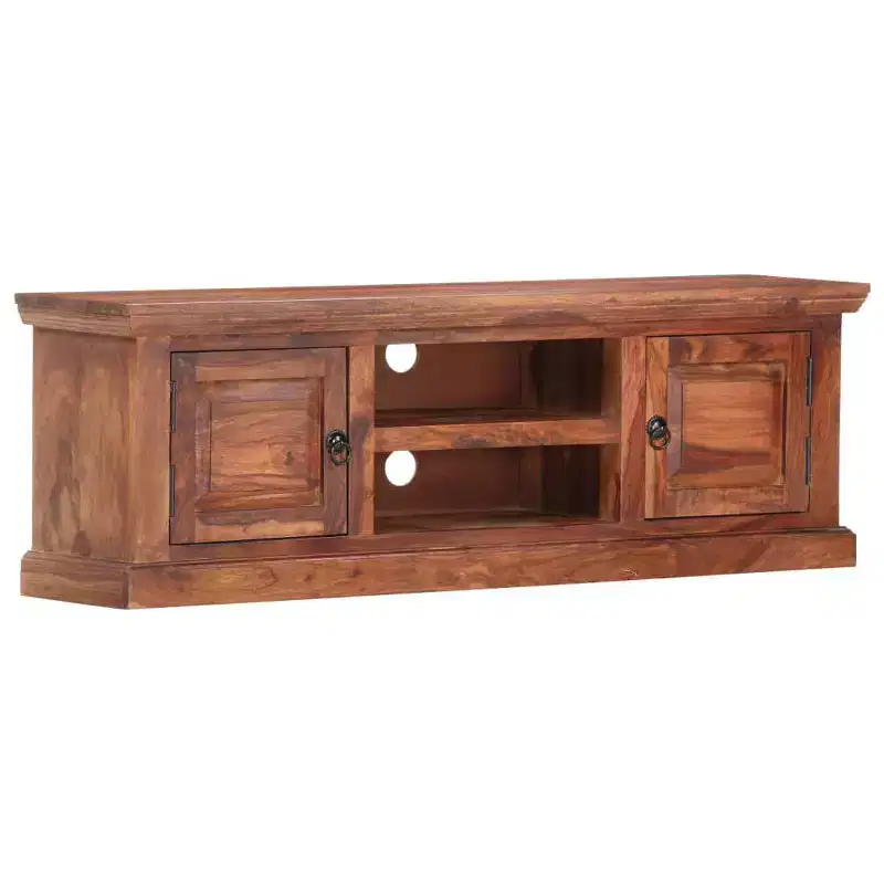 vidaXL TV Cabinet Light Brown Solid Sheesham Wood 47.2x11.8x15.7 in