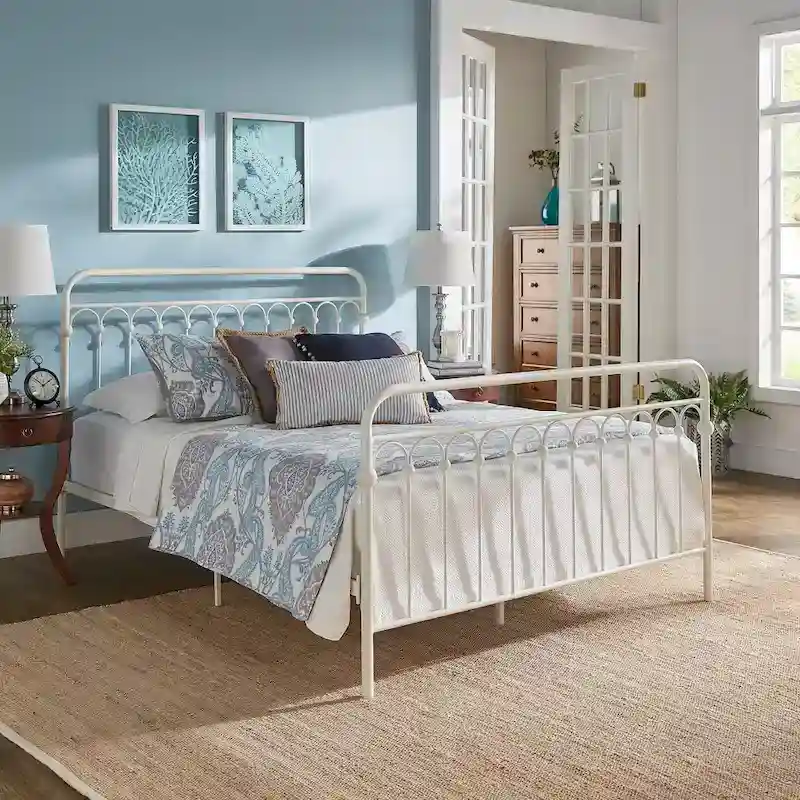 Metal Arches Platform Bed Frame, Arch Head and Footboard Design, Multiple Sizes and Finishes