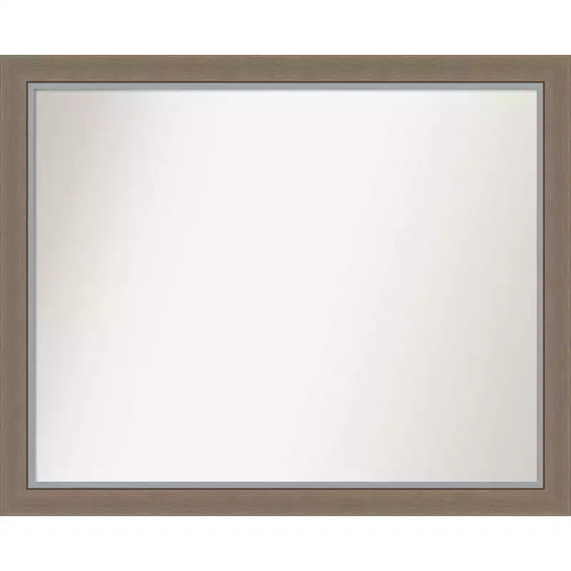 31 x 25 Non-Beveled Eva Brown Narrow Wall Mirror - Amanti Art