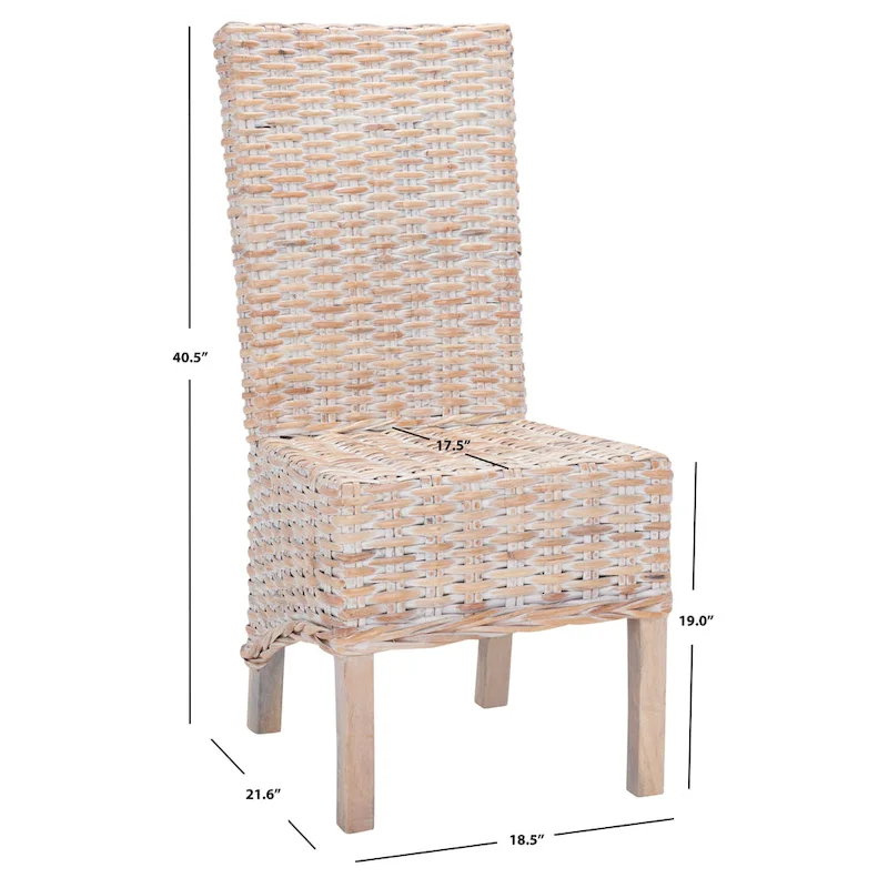 SAFAVIEH Cheryle Wicker Washed Brown Wingback Arm Chair (Fully Assembled) - 26 W x 23 D x 34 H - 26Wx23Dx34H