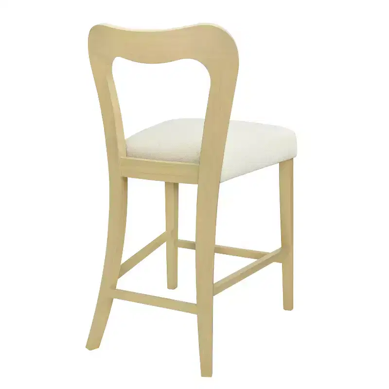 Christopher Knight Home Imamu Rubberwood Upholstered Counter Stools with Curved Open Back (Set of 2)