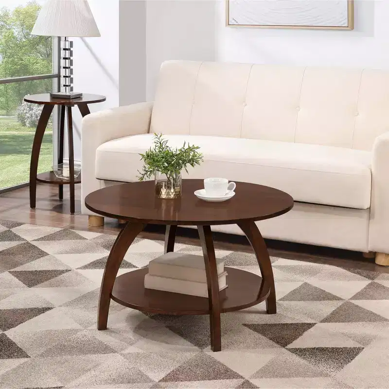 Breighton Home Aldrin Coffee Table with Shelf in Espresso