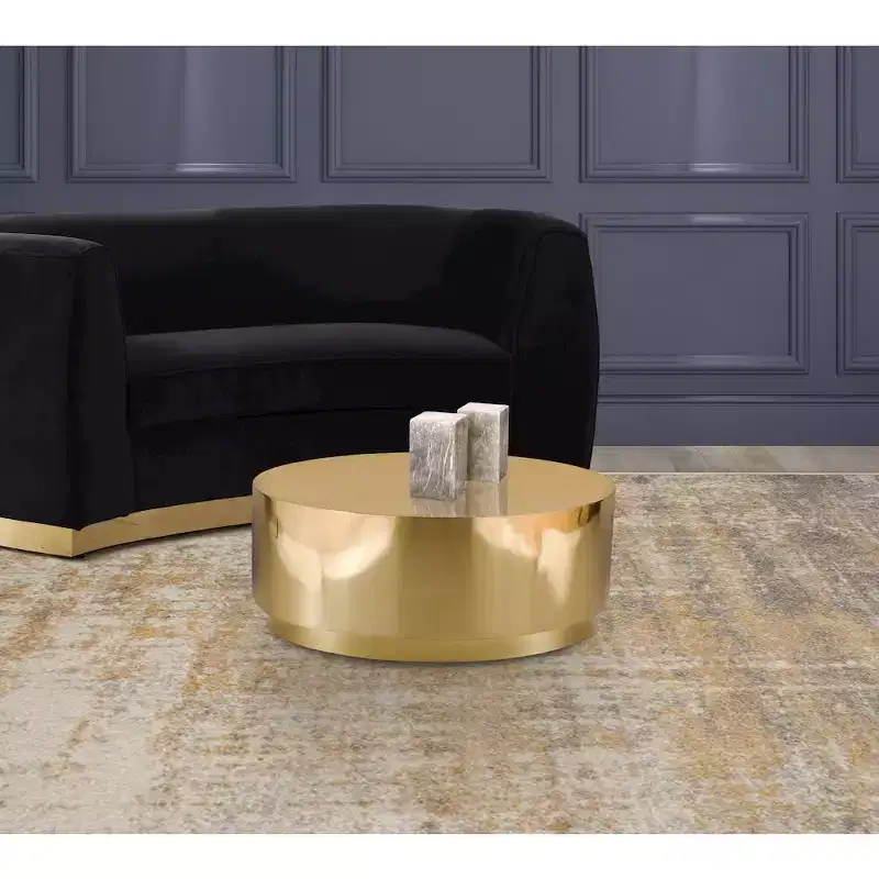 Stainless Steel Drum Coffee Table