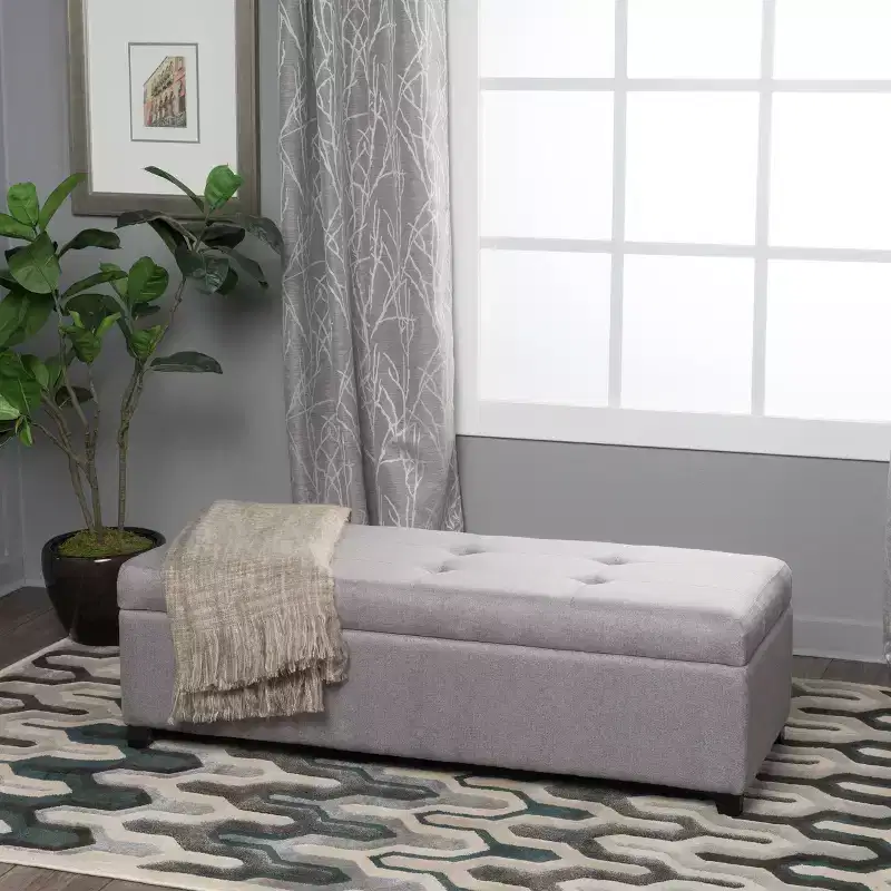 GDFStudio Gannon Contemporary Upholstered Tufted Storage Ottoman Bench