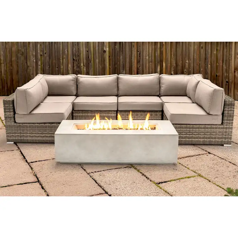 LSI 4 Person Seating Group With Firepit And Sunbrella Cushions