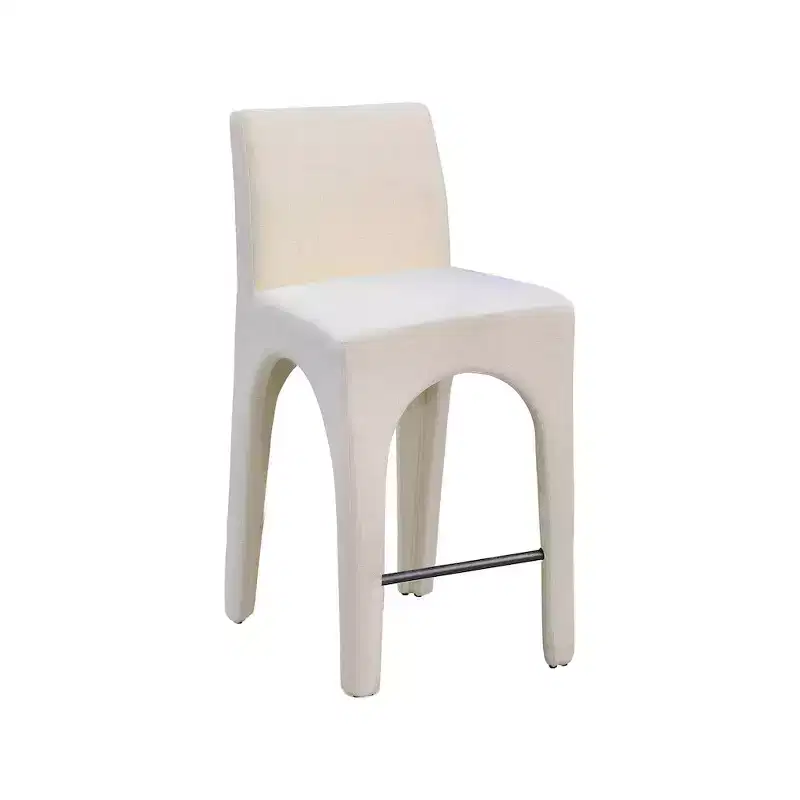 Wood Linen Upholstered Counter Stool 26.5