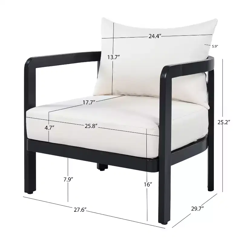 Christopher Knight Home Rosa Modern Aluminium Patio Accent Chairs with Curved Backrest and Cushion (Set of 2)