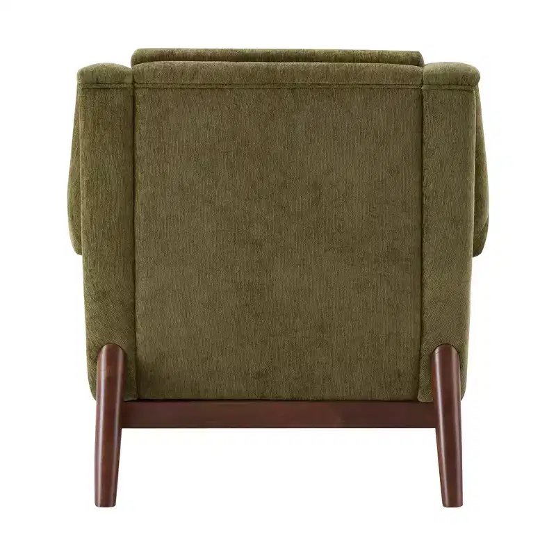 Whisen Sculptural Flared Arm Accent Chair with Solid Wood Frame Modern Reclined Upholstered Lounge Chair, Ergonomic Reading Chair