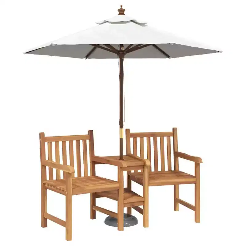 vidaXL Chair Brown 59.84 x 24.80 x 35.04 in Solid Teak Wood